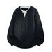 New Product, Autumn And Winter Knitted Sweater, Fake Two-piece Long-sleeved Sweater For Men_viptrois.com