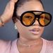 Women's Sunglasses Oversized Frame Toad Shaped Sunglasses Double Beam Double Beam Fashion Contrast Color Sunglasses Ins Net Celebrity Sunglasses_viptrois.com