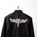 Men's Antelope Patchwork Long-Sleeve Shirt – Premium Cotton Slim Fit (Wrinkle-Free, Breathable, Sizes 44-48)_viptrois.com