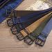 New trend, personalized canvas belt, fashionable double needle buckle, men's and women's casual cotton leprosy_viptrois.com