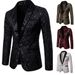 Men's 2024 Spring/summer New Hot Stamping Printed Fashionable Oversized Men's Lapel Performance Suit_viptrois.com