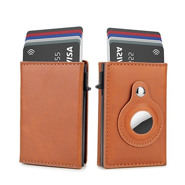 Passport Covers & Wallets AirTag Wallet Carbon Fiber Magnetic Card Holder Men's Wallet RFID Multi Card Slot Men's Wallet_viptrois.com