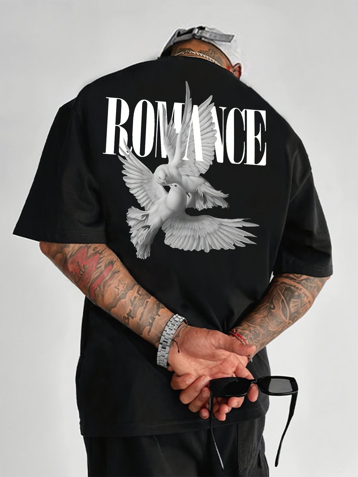 Maglietta Uomo Girocollo 180g Cotone Puro Stampa Lettera Dove Maniche Corte Morbida Traspirante Stile Casual Estivo Vestibilità Regolare_viptrois.com