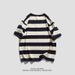 Trendy Striped Short Sleeved For Men, Summer , Trendy Teenagers, Fashionable And Cool Casual Versatile Loose T-shirt_viptrois.com