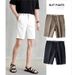 Men's Clothing Summer Thin Small Suit Shorts Slim Casual Pants Light Business White Mid Length Straight Pants_viptrois.com