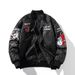 Autumn And Winter Trendy Skull Embroidered Baseball Jacket Cotton Padded Pilot Jacket Men And Women Couple Loose Thick Coat_viptrois.com
