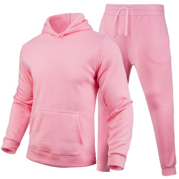 Unisex Fleece Hoodie & Jogger Set – Oversized Streetwear Loungewear (Dark Gray/Black/Royal Blue, S-3XL)_viptrois.com