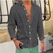 Men's Clothing Men's Shirt Linen Shirt Summer Shirt Beach Shirt Solid Color Casual Daily Long Sleeve Lapel Spring Summer Clothing_viptrois.com
