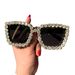 Large Frame Diamond Studded Trendy Sunglasses Personality Retro Party Sunglasses High End UV Protection_viptrois.com
