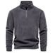 Pure Pure Autumn Winter New Half Zip Long Sleeve Sweatshirt Stand Collar Cross-Border Trendy Versatile Men's Fleece Top_viptrois.com