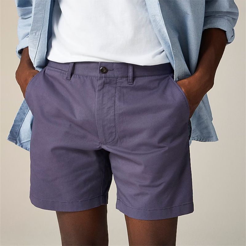 Men's Clothing Solid Color Summer Slant Pocket Mid Waist Loose Casual Shorts_viptrois.com
