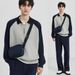 Men's Clothing Autumn And Winter New Lapel Sweater For Men Couple Contrast Color Half Zipper Polo Pullover Business Sweater Jacket_viptrois.com