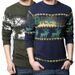 Pure Elk Pattern Korean Style Slim Fit Pullover Crew Neck Sweater Trendy Casual Men's Knitted Base Shirt Jacket_viptrois.com
