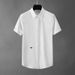 Summer New Men's Shirt Fashion Trend All Match Free Ironing Solid Color Bee Short Sleeved Half Sleeved Shirt_viptrois.com