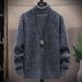 Men's Fleece Mock Neck Pullover Sweater - Soft Thermal Knit Base Layer, Solid Color Slim Fit Casual Top For Winter_viptrois.com
