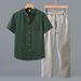Men's Clothing Premium Tencel Linen Suit For Men Plus Size Loose Fit Casual Versatile Spring Summer Breathable Thin_viptrois.com