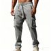 Men's Utility Cargo Overalls - Multi-Pocket Straight-Leg Pants (Black/Navy/Khaki) - Workwear-Inspired Casual Trousers_viptrois.com