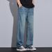Men's Clothing Personalized Blue Jeans Men's Wide Leg Loose Design Casual Pants Men's Spring And Summer Lyocell Drape Comfortable Men's Pants_viptrois.com