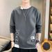 Men's Casual Fake Two-piece Sweater, Youth Crew Neck Long-sleeved T-shirt Men's Top_viptrois.com
