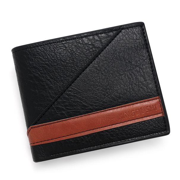 Wallet Card Cases Men's Short Wallet Retro Wallet Money Clip Hinge Tri Fold Bag Coin Bag Card Holder_viptrois.com