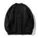 Pure Textured Thick Knit Cardigan Jacket For Men 2024 Autumn Winter New Loose Japanese Style Couple Sweater Knitwear_viptrois.com