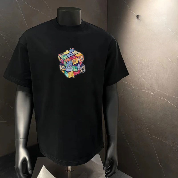 Loose Casual 2025 New Pure Cotton Short Sleeve Summer Men's And Women's T-Shirt Ins Round Neck Top_viptrois.com