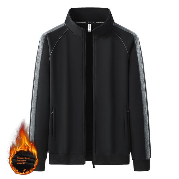 Men's Velvet Cotton Sports Suit Loose Plus Size Casual Cardigan Sweater_viptrois.com