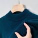 Men’s Half-Turtleneck Knit Sweater – Thick Warm Fabric, Machine Washable, Versatile Pullover For Autumn & Winter_viptrois.com