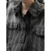 Oversized Striped Shirt Men's Long Sleeve Casual Shirt Jacket - Comfortable Loose Fit Fashion Top For Teen Boys (M-3XL, Black)_viptrois.com