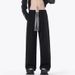Men's Trendy American Style Sports Sweatpants Spring Autumn 2025 Loose BF Lazy Straight Leg Casual Long Pants_viptrois.com