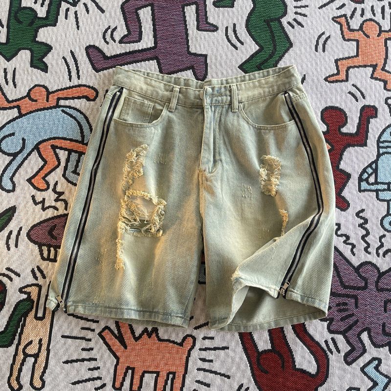 Men's Clothing Men's Summer Trendy Brand Bf Casual Hip Hop Wide Leg Five Point Pants_viptrois.com
