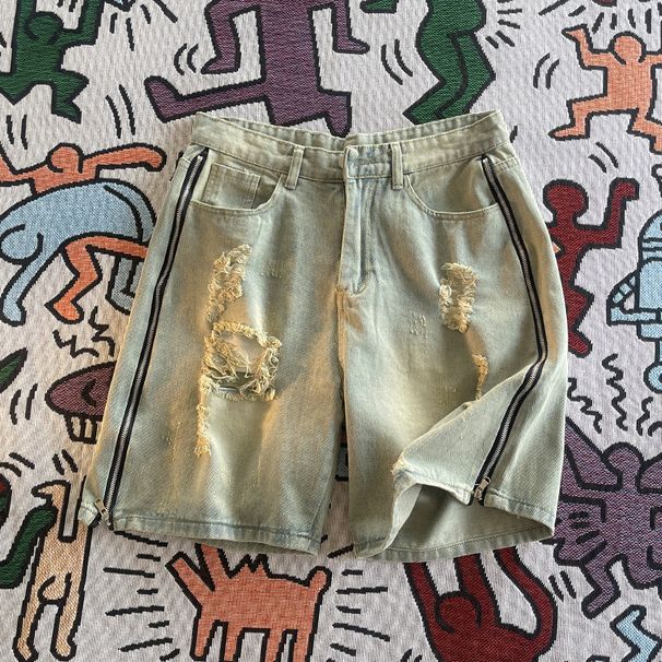 Men's Clothing Men's Summer Trendy Brand Bf Casual Hip Hop Wide Leg Five Point Pants_viptrois.com