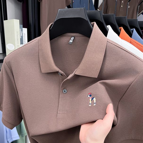 Paul 100% Cotton Short-sleeve T-shirt New Casual Fashion Polo Shirt With A Collar For Young And Middle-aged Men, Trendy_viptrois.com