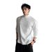 Long Sleeve T-Shirt For Men, Autumn And Winter Warm Inner Layer, Solid Color Half High Collar, Derong 2025 New Style_viptrois.com