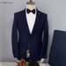Men's Clothing Light Mature Style New Version Of Men's Suit Formal Casual Two Piece Suit High End Suit Banquet Suit Men_viptrois.com