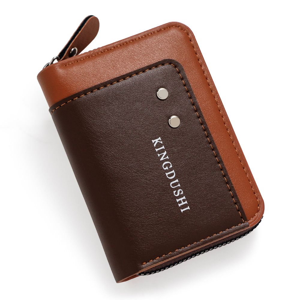 Wallet Card Cases Zipper Card Holder Coin Purse Men's Card Holder Retro Organ Bag Id Bag Retro Business Wallet_viptrois.com