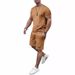 Men's Summer Sportswear Set - Breathable Milk Silk Short Sleeve T-Shirt & Shorts - Casual Athletic Outfit In Black, Gray, Navy, Khaki, Wine Red_viptrois.com