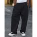 Men's Straight-Leg Cargo Pants - Casual Joggers With Drawstring Waist - Polyester Streetwear Trousers For Everyday Comfort (Black/Light Gray/Pink)_viptrois.com