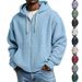 Cross-Border European And American New Heavyweight Long-Sleeve Hooded Jacket Men, Solid Color Loose Trendy Men's_viptrois.com