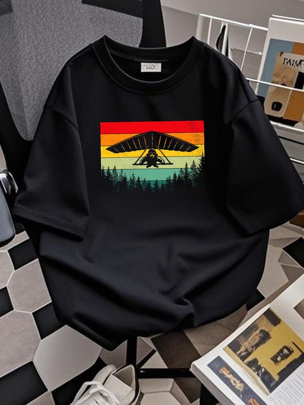 Hang Gliding Air Sport Pilots Fly Aircraft Lover Vintage Retro T Shirt Cool Perfect For Gliders Pilot Grandpa Dad Father's Day Stylish Graphic_viptrois.com