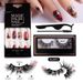 Halloween False Eyelashes Manicure Set with Halloween Nail Pieces False Nail Pumpkin Ghost Eyelashes Halloween Party Essential_viptrois.com