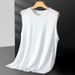 Men's Clothing Summer Ice Silk Ice Sense T Shirt Ins Personality Trend Outer Wear Sports Waistcoat Loose_viptrois.com