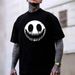 Camiseta Edición Limitada Halloween Con Cara Sonriente Oscura SMILE, Impresión Letras Grandes, Ropa De Pareja, Camiseta_viptrois.com