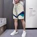 Men's Summer Casual Ice Silk Shorts Versatile Mid-Length Loose Fit Striped Pants Trendy Elastic Waist_viptrois.com