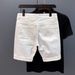 Men's Clothing Denim Shorts Men Ins Trend Summer New Style Scratched Casual Non Elastic Shorts_viptrois.com
