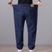 Large Size Jeans Men's Fattened Plus Size Fat Loose Straight Jeans Men's Elastic Cross-border Jeans_viptrois.com