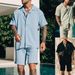 Men's Clothing Streetwear Graphic Print T-Shirt & Shorts Set - Men's Summer Casual Outfit (Black/Blue/Green)_viptrois.com