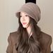 Women's Hats Autumn And Winter Knitted Hat Fashion Ins Warm Earmuffs Pile Hat Loose Outdoor Large Head Circumference Wool Hat For Women_viptrois.com