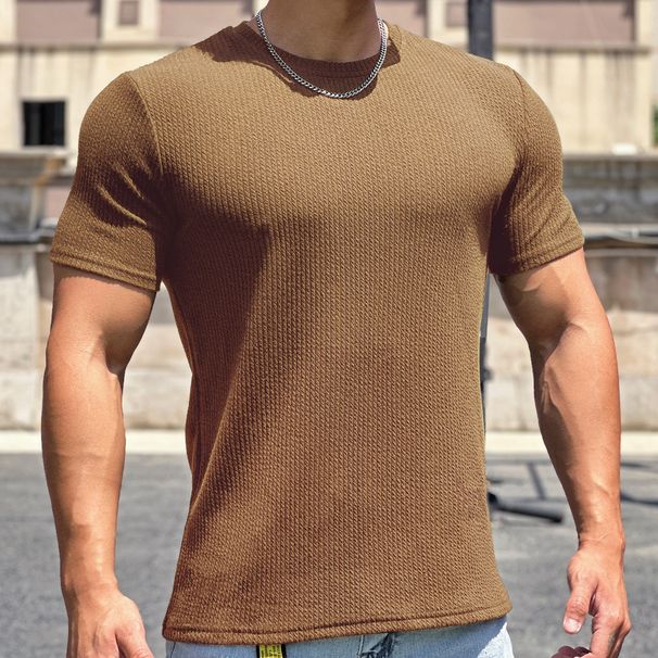 Men's Snake Print Fitness T-Shirt - Breathable Polyester Round Neck Tee For Gym & Streetwear (White/Grey/Khaki/Black/Blue/Matcha, M-3XL)_viptrois.com