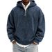 Men's Vintage Washed Hooded Half-Zip Sweatshirt - Casual Pullover With Relaxed Fit Comfortable Cotton Blend Multiple Colors Sizes For Urban Streetwear_viptrois.com